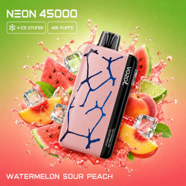 Vozol-Vape-Neon-45000-Watermelon-Sour-Peach Vozol Vape Neon 45000