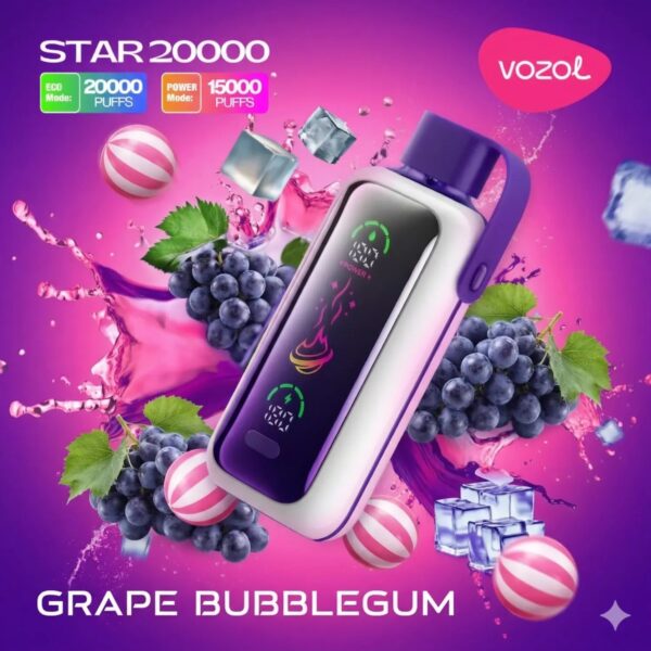 Vozol-Vape-Star-20000-Grape-Bubblegum-1.jpg VOZOL STAR 20k - Grape Bubble Gum