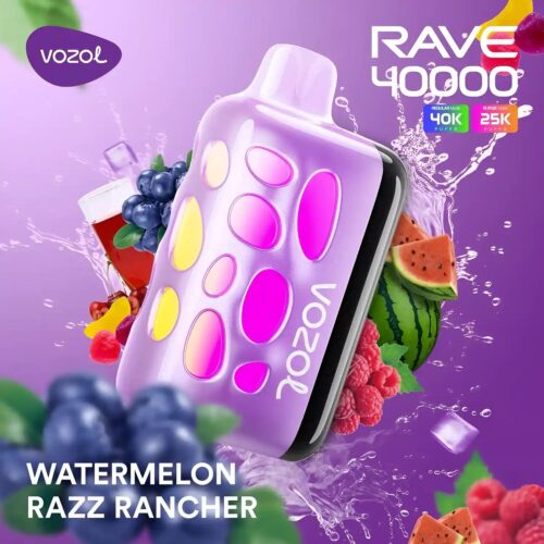 Vozol Vape Rave 40000 - Watermelon Razz Rancher
