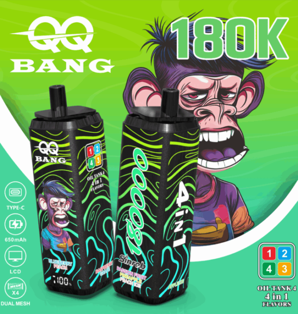 247cef22-e7e5-4827-b1aa-9aa4e9065ad4 QQ Bang 180K Einweg-Vape: 4-in-1-Rotationssystem mit 180000 Puffs