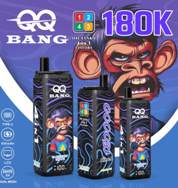 5bea84f2-b8c1-45df-8342-e57cecf2cced QQ Bang 180K Einweg-Vape: 4-in-1-Rotationssystem mit 180000 Puffs