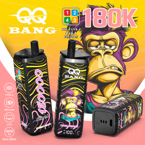 a29c297b-10c8-43a2-969e-5ad476be7fb2 QQ Bang 180K Einweg-Vape: 4-in-1-Rotationssystem mit 180000 Puffs