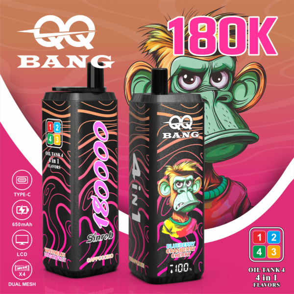 c09cf3b7-b14a-49a6-99f8-44647b89f33d QQ Bang 180K Einweg-Vape: 4-in-1-Rotationssystem mit 180000 Puffs