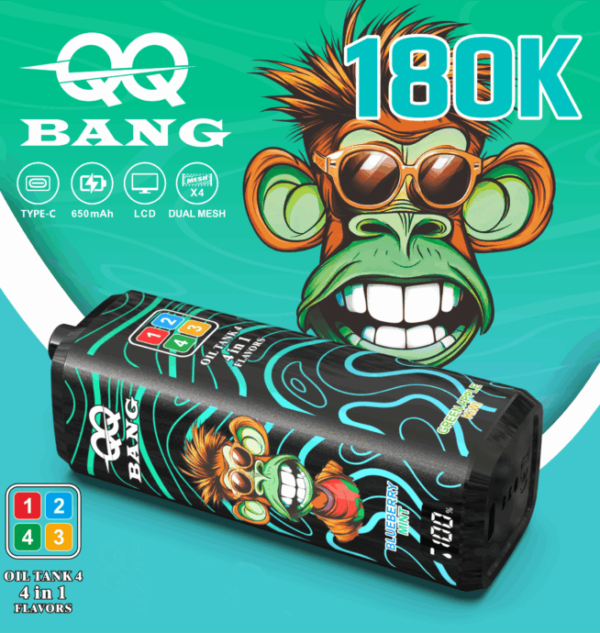 f90d2aa2-ce44-43f9-a244-44db66c4a800 QQ Bang 180K Einweg-Vape: 4-in-1-Rotationssystem mit 180000 Puffs